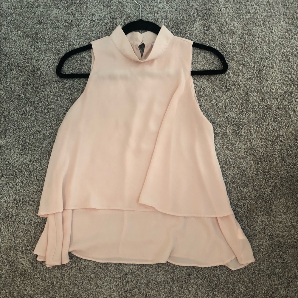 Francesca’s Collection Light Pink High Neck Tank